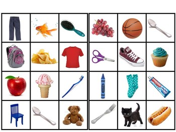 Common OBJECTS BINGO, MATCHING GAMES, FILE FOLDER GAMES ...