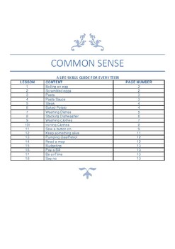 Preview of COMMON SENSE - LIFE SKILLS FOR TEENS