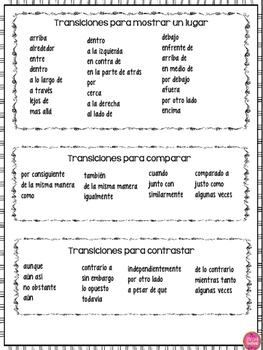 transitions for spanish essays