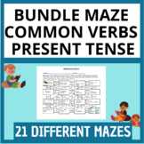 Main Verbs Regular Present Tense Maze Bundle-Spanish-Laber