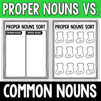 Christmas Common vs. Proper Nouns Cut and Paste Sort | Common and ...