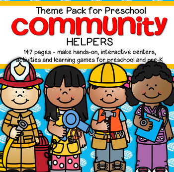 Preview of COMMUNITY HELPERS Centers Activities and Printables for Preschool 147 pages
