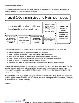 Preview of COMMUNITIES AND NEIGHBORHOODS UNIT COMMUNICATION (FRENCH)
