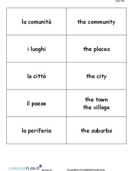 Preview of COMMUNITY FLASHCARDS (ITALIAN)