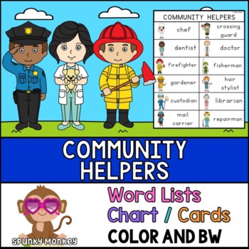 COMMUNITY HELPERS / JOBS / VOCATIONS Words - Vocabulary | Word Lists