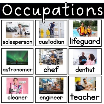 Preview of COMMUNITY HELPERS  occupations Flashcards Special Education ESOL ESE Autism