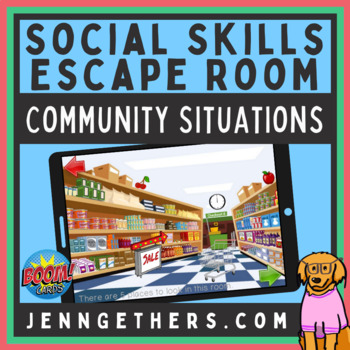 Preview of COMMUNITY SITUATIONS - Boom Card Escape Room