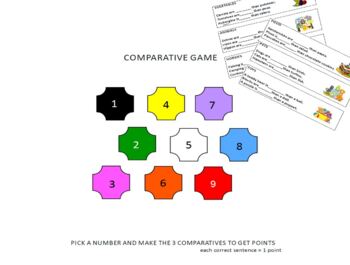 Preview of COMPARATIVES GAME (QUIZ) - interactive whiteboard + printables