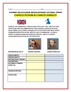 Preview of COMPARE 2 BRITISH AUTHORS/ VICTORIAN ERA: DICKENS & KINGSLEY