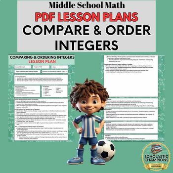 Preview of COMPARE AND ORDER INTEGERS-Lesson Plan for 6th Grade Middle School Math