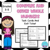 COMPARE AND ORDER WHOLE NUMBERS TASK CARDS