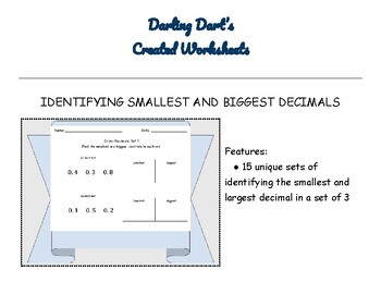 Preview of COMPARE SIZES OF DECIMALS: No Prep Worksheets