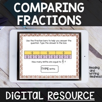 Preview of COMPARING FRACTIONS DIGITAL Task Cards Google™ Drive | Paperless