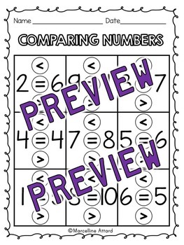 COMPARING NUMBERS WORKSHEETS KINDERGARTEN by FREE YOUR HEART | TpT