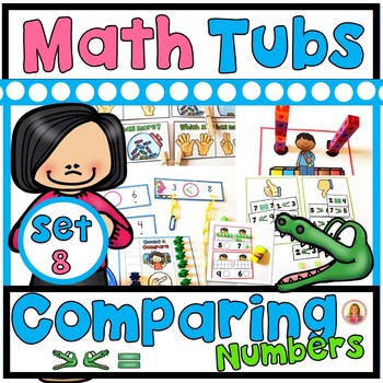 Preview of COMPARING NUMBERS TO 10 Year of Morning Math Tubs or Centers Set 8!