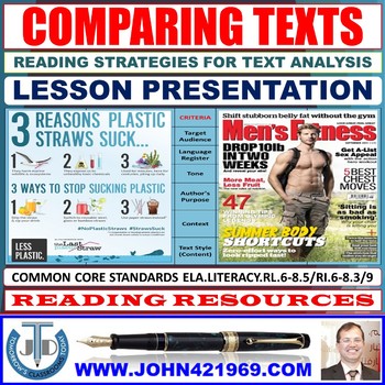 Preview of COMPARING TEXTS LESSON PRESENTATION