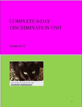 Preview of COMPLETE 8 DAY UNIT: DISCRIMINATION