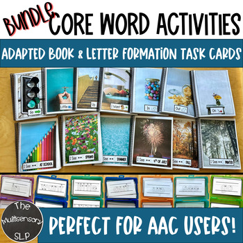 Preview of COMPLETE BUNDLE Core Word Adapted Book & Letter Formation Special Education