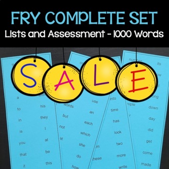 Preview of COMPLETE BUNDLE FRY Sight Word Lists and Assessment - All 1000 Words