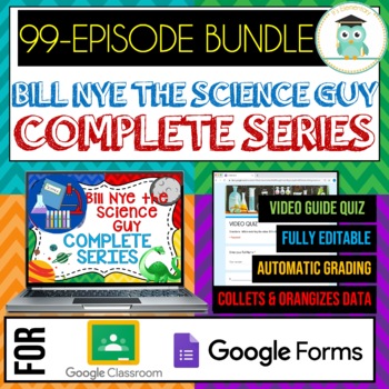 Preview of COMPLETE Bill Nye the Science Guy 99 EPISODE BUNDLE Google Forms Video Quiz