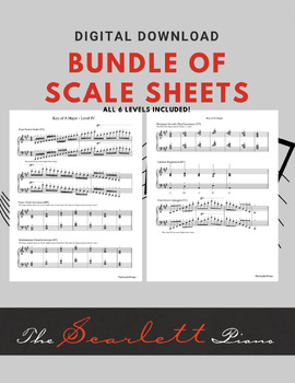 Preview of COMPLETE Bundle of Piano Scale Sheets for K-12 Students