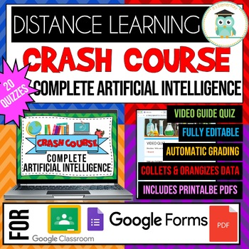 Preview of COMPLETE CRASH COURSE Artificial Intelligence Series Quiz Google Forms Bundle