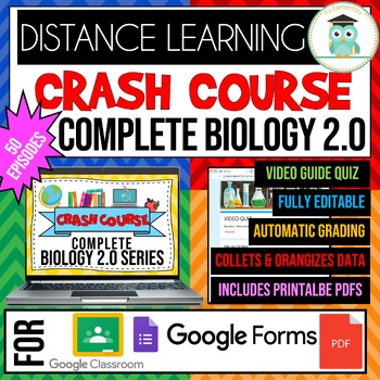 Preview of COMPLETE CRASH COURSE Biology New 2023 Google Forms Quiz Guide Growing Bundle