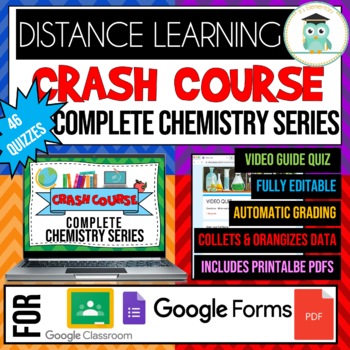 Preview of COMPLETE CRASH COURSE Chemistry Series Self-Grading Quiz Google Forms Bundle