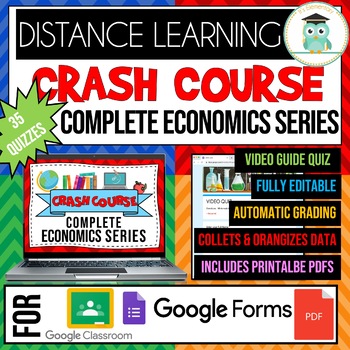 Preview of COMPLETE CRASH COURSE Economics Series Self-Grading Quiz Google Forms Bundle