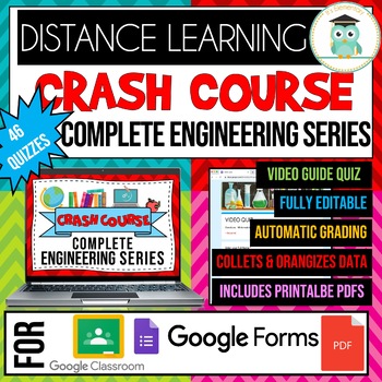 Preview of COMPLETE CRASH COURSE Engineering Series Self-Grading Quiz Google Forms Bundle