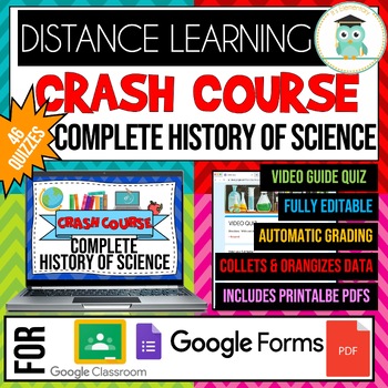 Preview of COMPLETE CRASH COURSE History of Science Series Video Google Forms Quiz Bundle