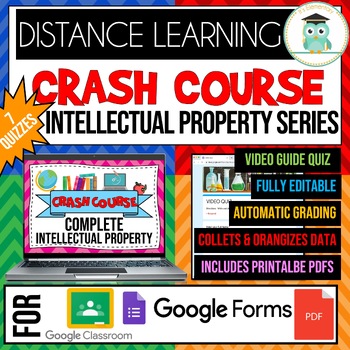 Preview of COMPLETE CRASH COURSE Intellectual Property Video Google Forms Quiz Bundle