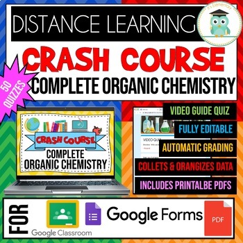 Preview of COMPLETE CRASH COURSE Organic Chemistry Self-Grading Quiz Google Forms Bundle