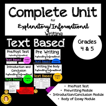 Preview of COMPLETE Explanatory/Informational Writing Unit - Text Based Essay Writing