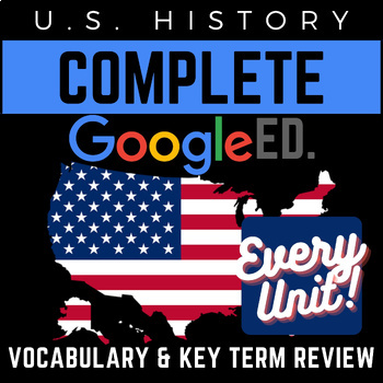 Preview of COMPLETE! Google Slides U.S. American History Full-Year Review of ALL Units!