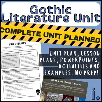 Preview of COMPLETE Gothic Literature Unit: lesson plans, activities, examples and more!