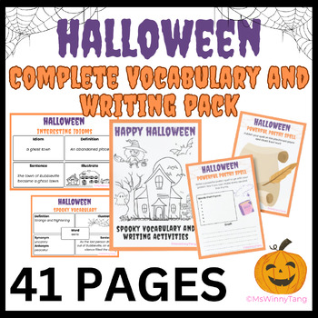 Preview of COMPLETE Halloween Vocabulary and Writing Pack