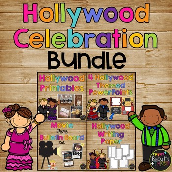 Preview of Hollywood Theme Celebration BUNDLE | PowerPoint | Printables | Decor | Paper