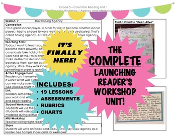 Preview of COMPLETE Launching Reader's Workshop Unit - Pictures, Charts, Notebook INCLUDED!