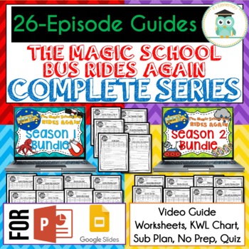 Preview of COMPLETE Magic School Bus Rides Again 26 EPISODE BUNDLE Video Guides Worksheets