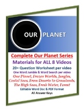 COMPLETE: Our Planet - Netflix Video Series Worksheets, Word Searches & Jumbles
