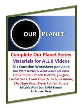 Preview of COMPLETE: Our Planet - Netflix Video Series Worksheets, Word Searches & Jumbles