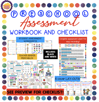 Preview of PRESCHOOL ASSESSMENT COMPLETE WITH WORKSHEETS AND CHECKLIST!