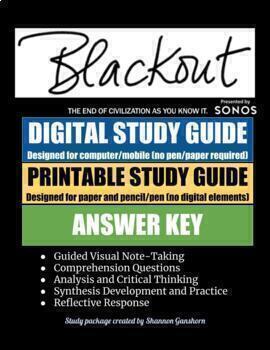 Preview of COMPLETE Podcast Study Guide "Blackout" - Digital & Print Versions + Answer Keys