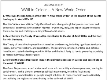 Preview of COMPLETE SET - WWII in Colour - Episodes 1-13 - Question Sets - World War 2