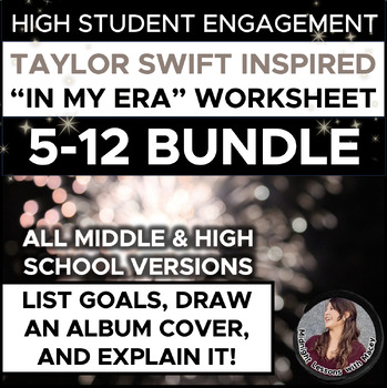 Preview of COMPLETE Taylor Swift-Inspired "In My Era" 5TH-12TH GRADE Worksheets BUNDLE
