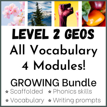 Preview of COMPLETE YEAR Geos Vocabulary BUNDLE! Geos Level 2