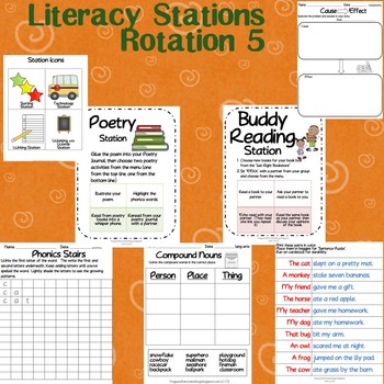 Preview of 1st Grade LITERACY STATIONS: Rotation 5 of 5