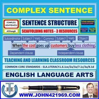 Preview of COMPLEX SENTENCE STRUCTURE: 5 SCAFFOLDING NOTES