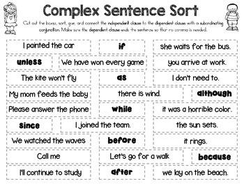 Complex Sentence Sort by Rock Paper Scissors | Teachers Pay Teachers